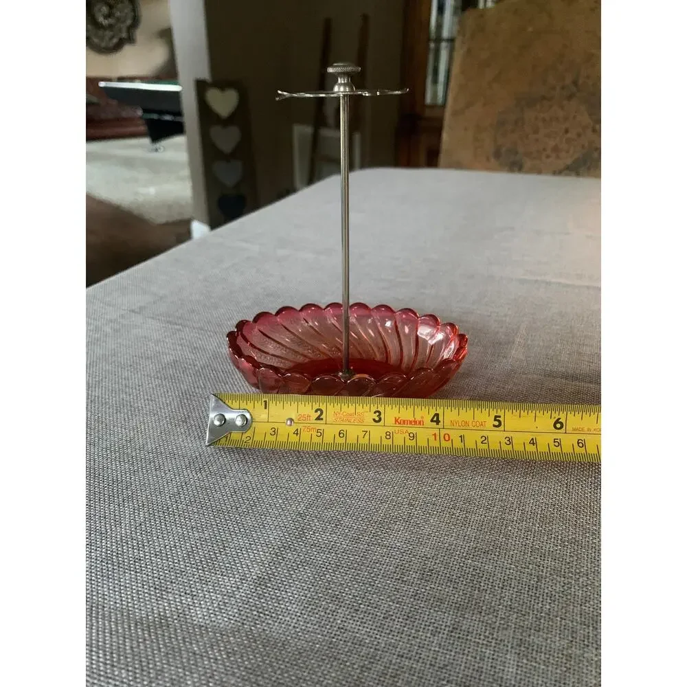 Vintage Baccarat Déposé Dresser Set | Depression Era Cranberry–Amber Glass